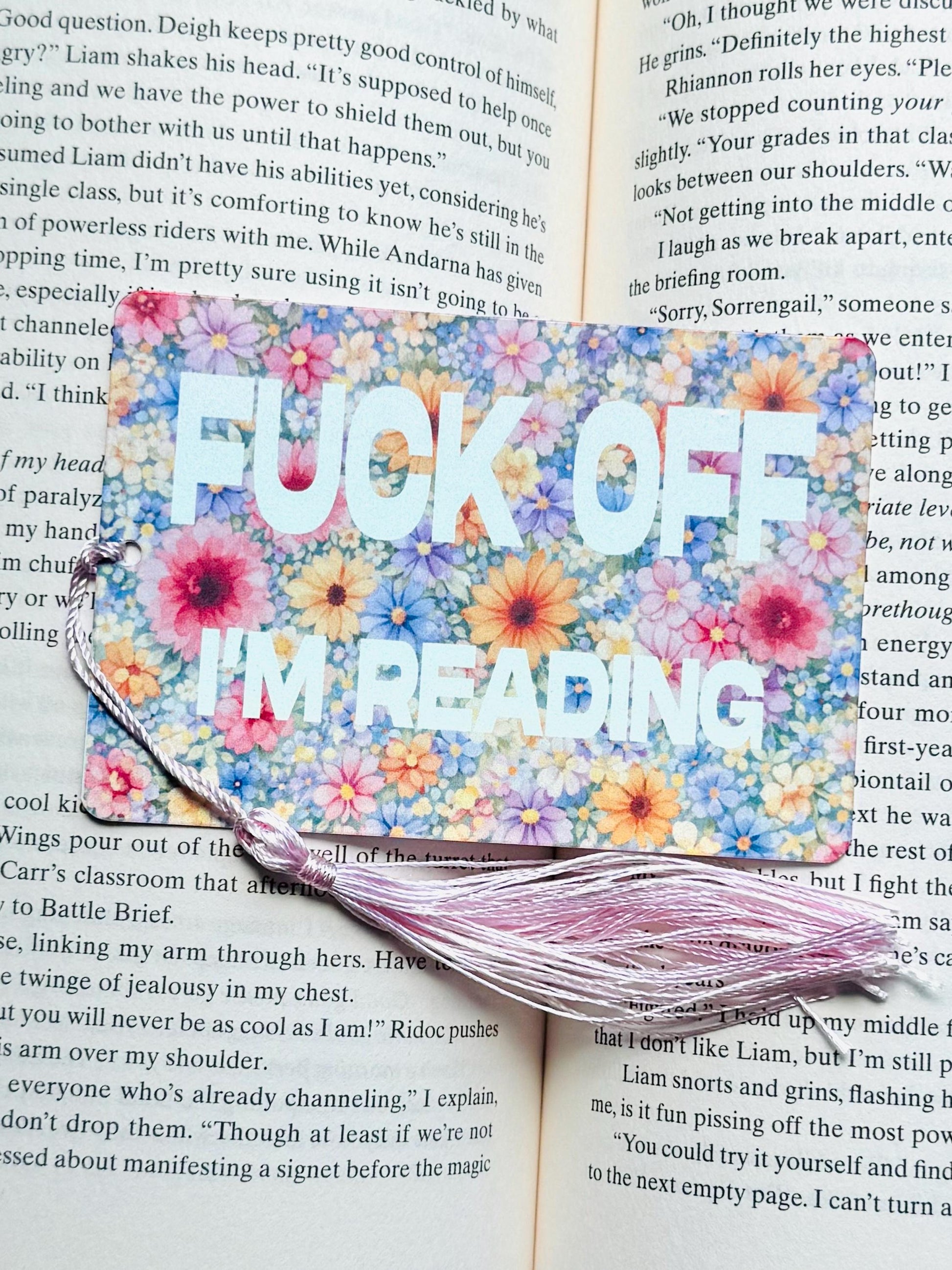 Fuck off im reading Bookmark, sassy bookmark, holographic bookmark, Bookmark, Bookish Gifts for Readers, Handmade Bookmark,