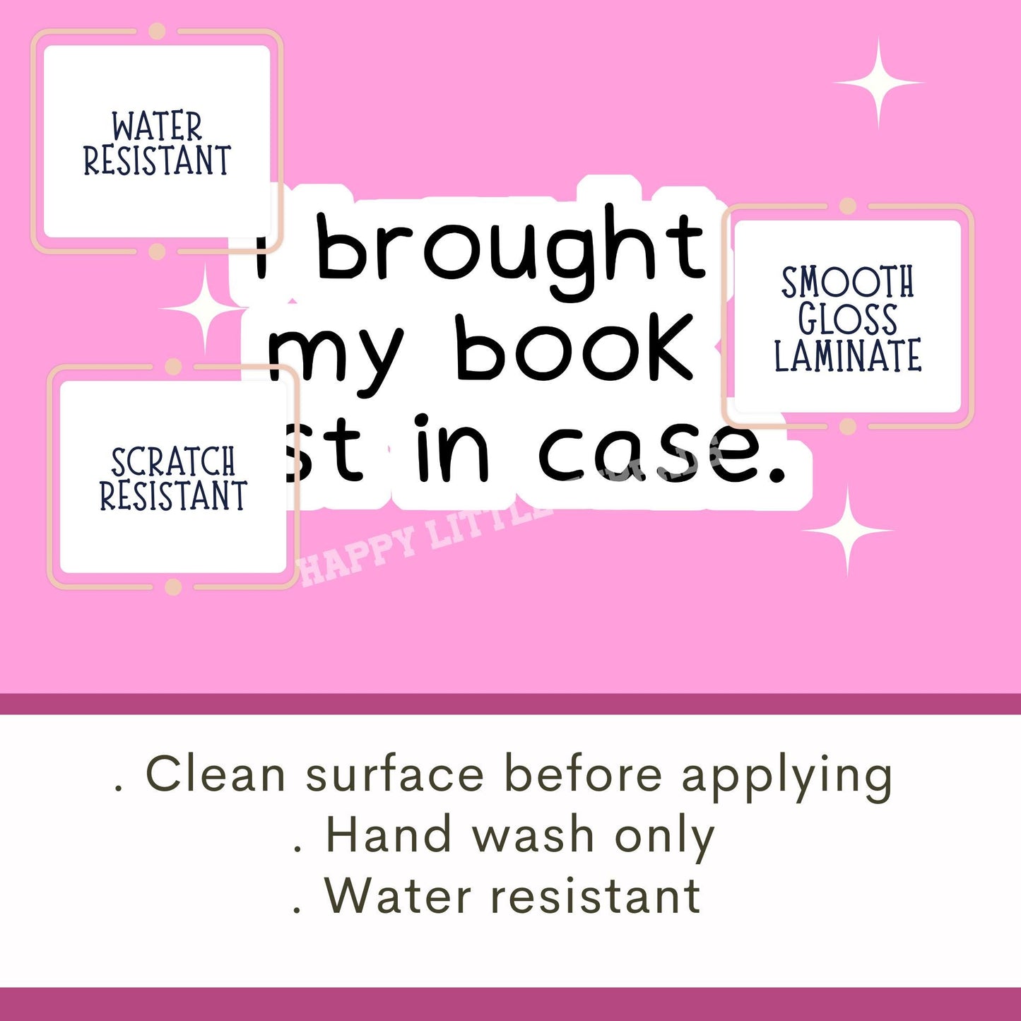 I brought my book just in case sticker, Book lover sticker, book sticker, kindle sticker, bookish sticker, stickers for kindle, book merch,