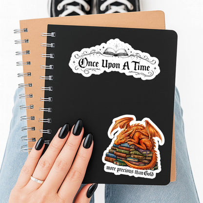Once upon a time sticker, Reading sticker, Book Sticker, fantasy Sticker, fairytale sticker, Bookish , e-reader Kindle Stickers