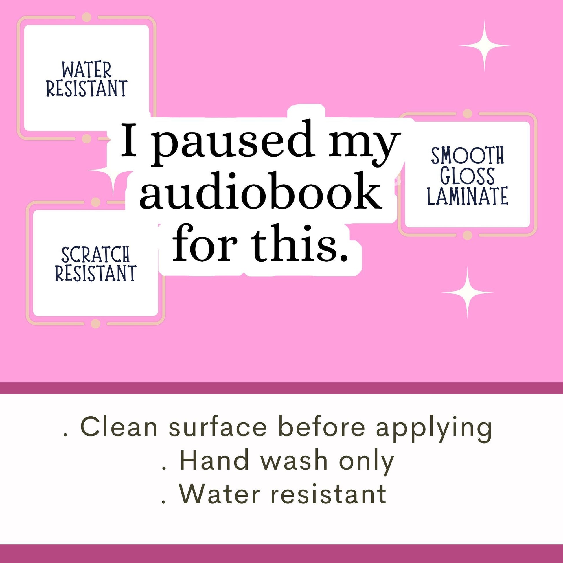 I paused my Audiobook sticker, Book lover sticke, book sticker, kindle sticker, bookish sticker, stickers for kindle