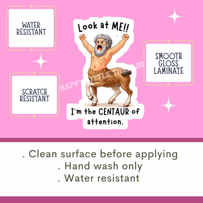 Centaur of attention Sticker, Greek mythology sticker, fantasy sticker, Bookish sticker, funny sticker, Kindle stickers