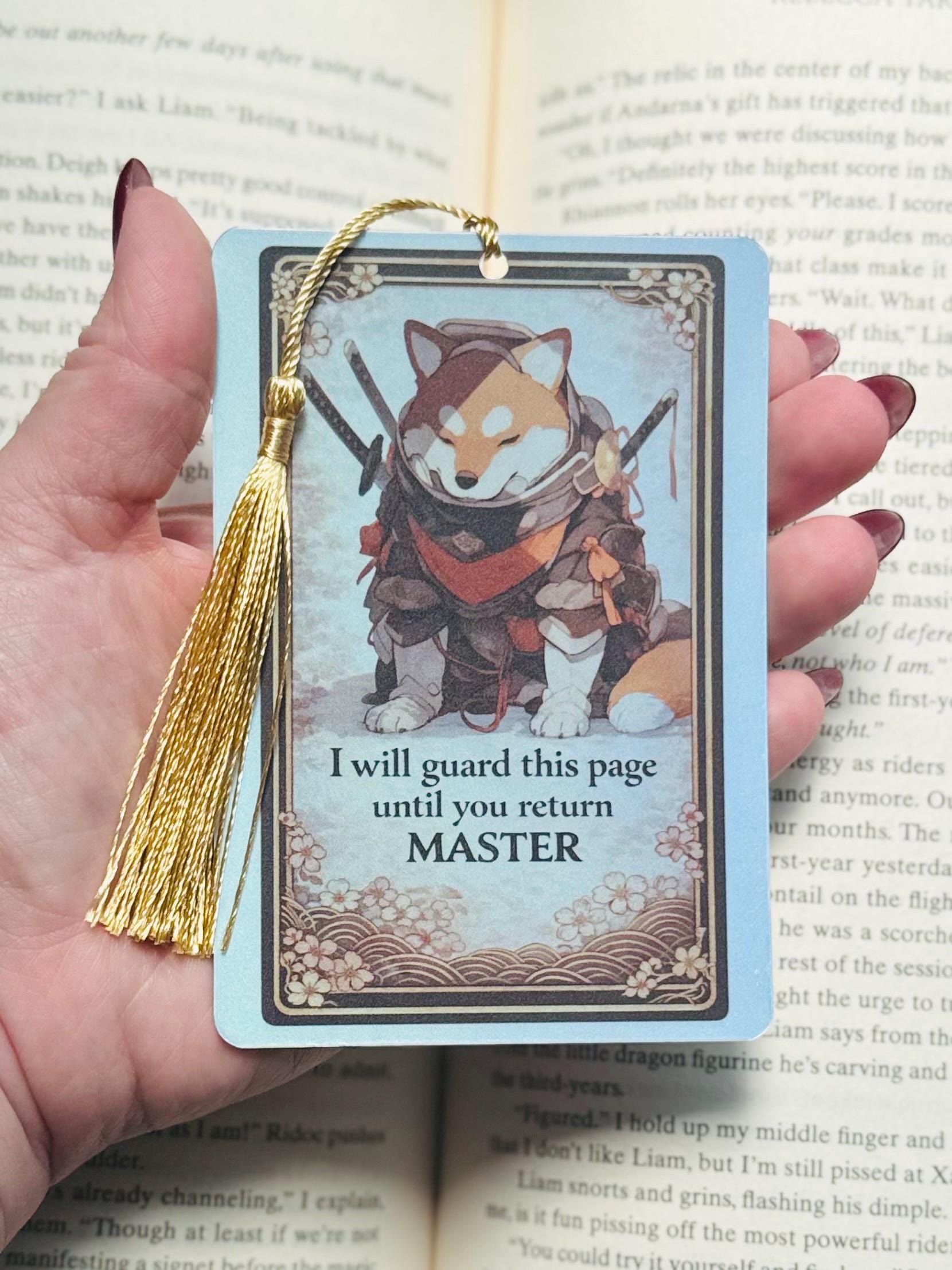 Dog bookmark, samurai bookmark, Tarot card Bookmark, holographic bookmark, Gothic Bookmark, Bookish Gifts for Readers, Handmade Bookmark,
