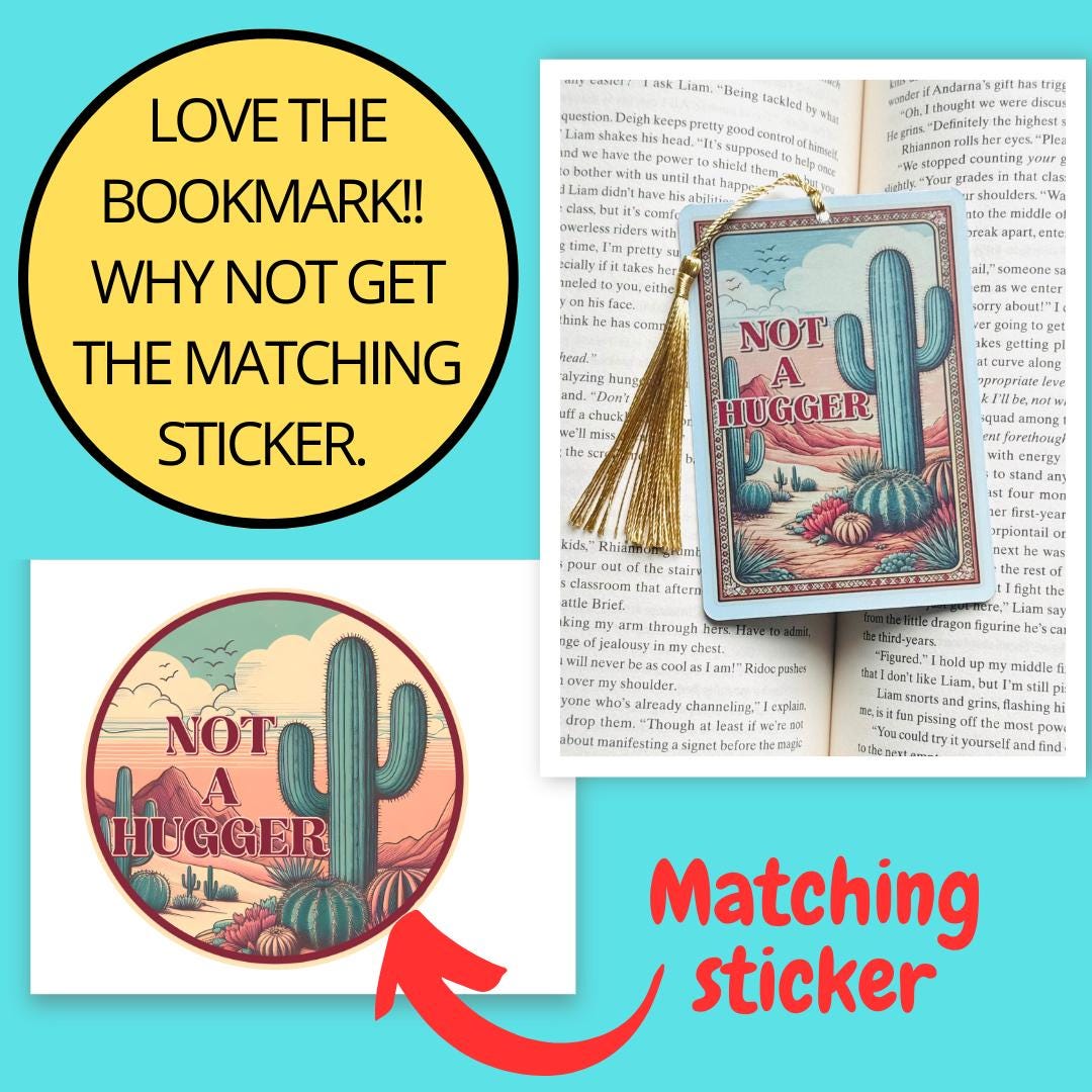 Not a hugger bookmark, Tarot card Bookmark, mental heath bookmark, Gothic Bookmark, Bookish Gifts for Readers, Handmade Bookmark,