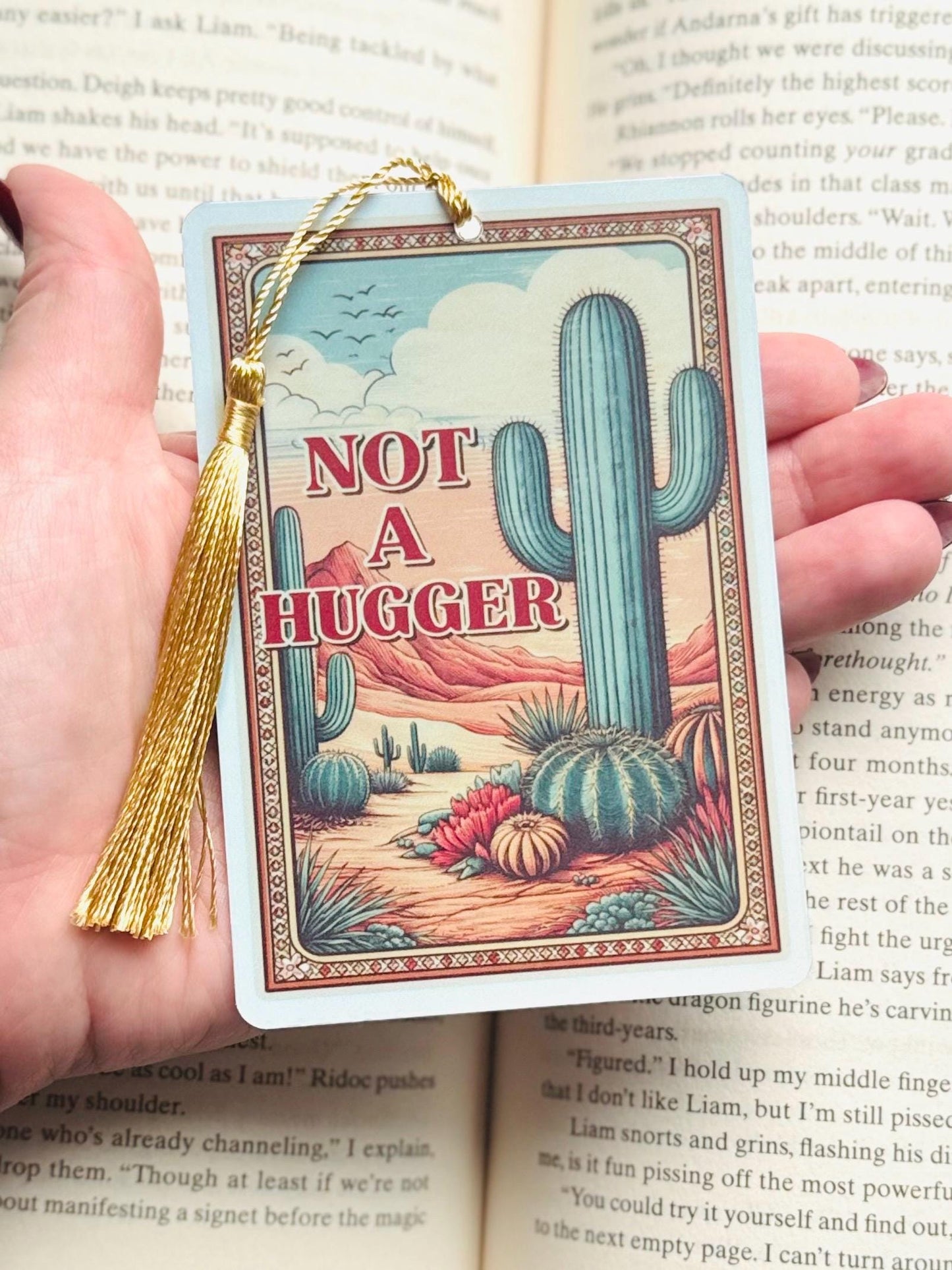 Not a hugger bookmark, Tarot card Bookmark, mental heath bookmark, Gothic Bookmark, Bookish Gifts for Readers, Handmade Bookmark,
