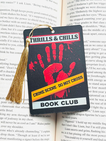 Thrills and chills bookmark, Tarot card Bookmark, true crime bookmark, Gothic Bookmark, Bookish Gifts for Readers, Handmade Bookmark