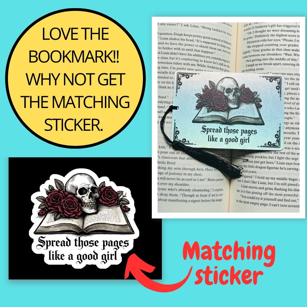 Spread those pages like a good girl bookmark, Dark romance bookmark, Tarot card Bookmark, smut bookmark, Gothic Bookmark