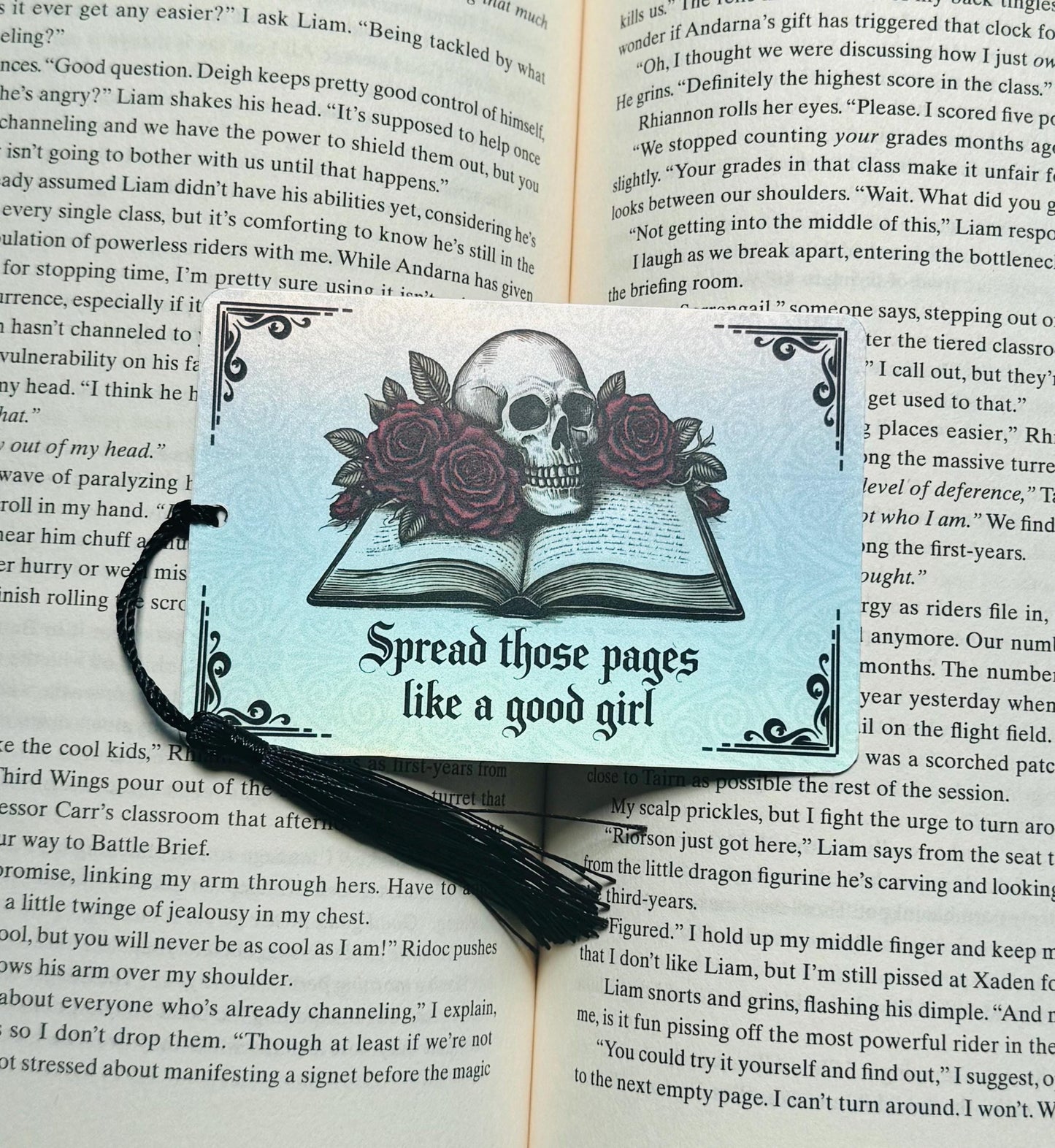 Spread those pages like a good girl bookmark, Dark romance bookmark, Tarot card Bookmark, smut bookmark, Gothic Bookmark