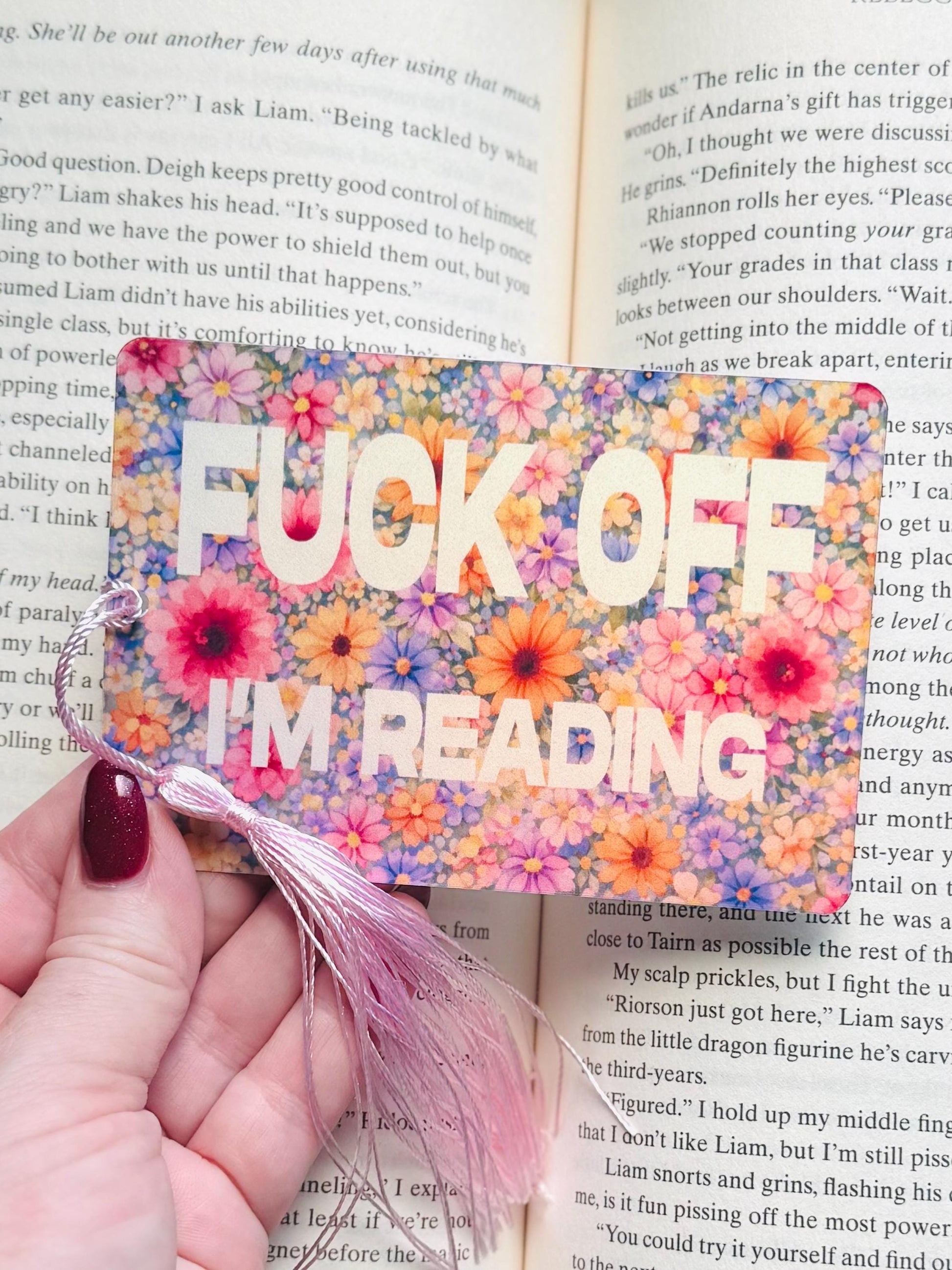Fuck off im reading Bookmark, sassy bookmark, holographic bookmark, Bookmark, Bookish Gifts for Readers, Handmade Bookmark,