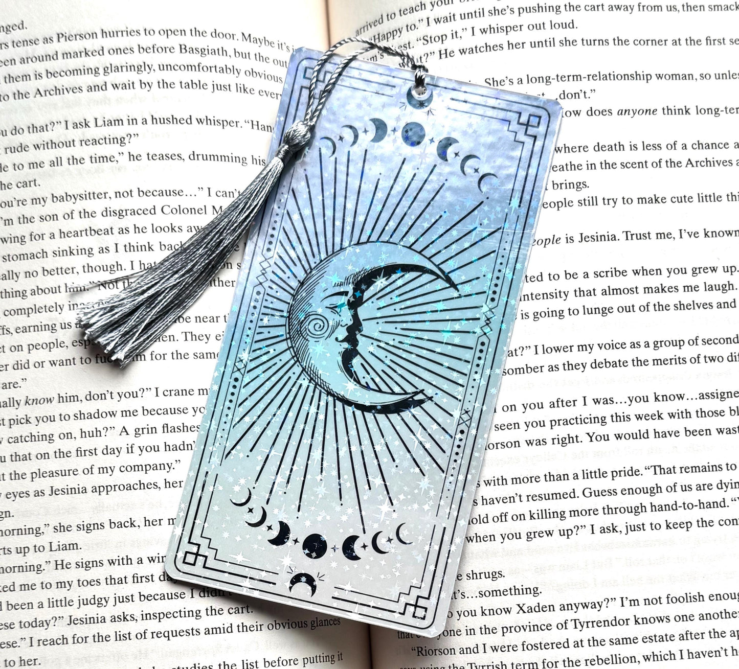 Celestial holographic Bookmark, sun and moon bookmark, holographic bookmark, witchy Bookmark