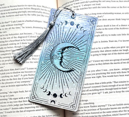 Celestial holographic Bookmark, sun and moon bookmark, holographic bookmark, witchy Bookmark