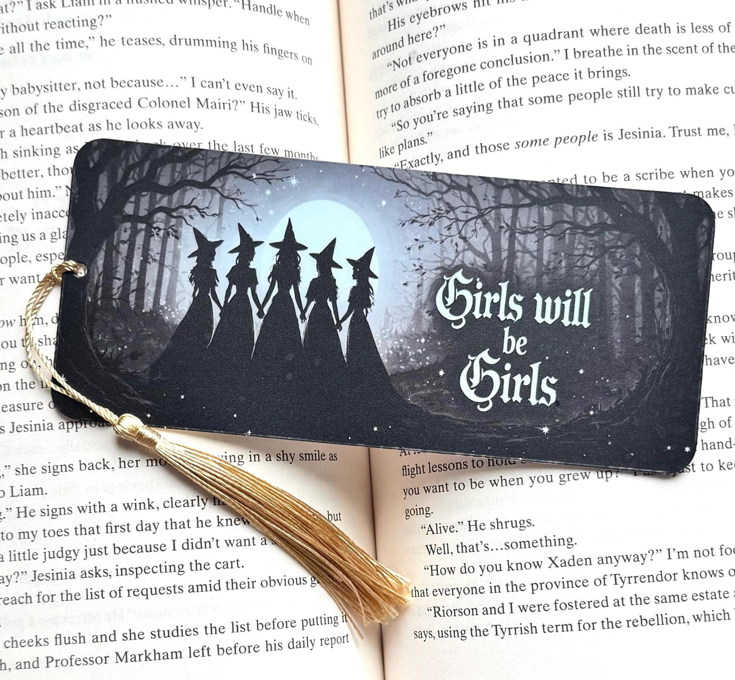 Girls will be girls Bookmark, bookmark for women, Gothic Bookmark, witch bookmark, Handmade Bookmark