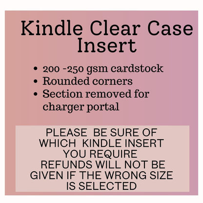 Kindle Clear Case Insert, Solid Colors kindle insert, Paperwhite, Oasis, Kindle Cover 11th, 12th Gen Accessories
