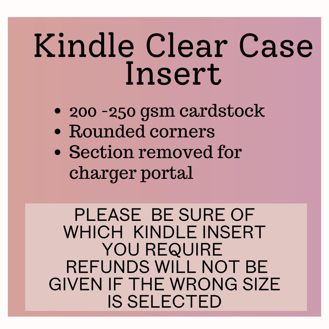 Kindle Clear Case Insert, Solid Colors kindle insert, Paperwhite, Oasis, Kindle Cover 11th, 12th Gen Accessories