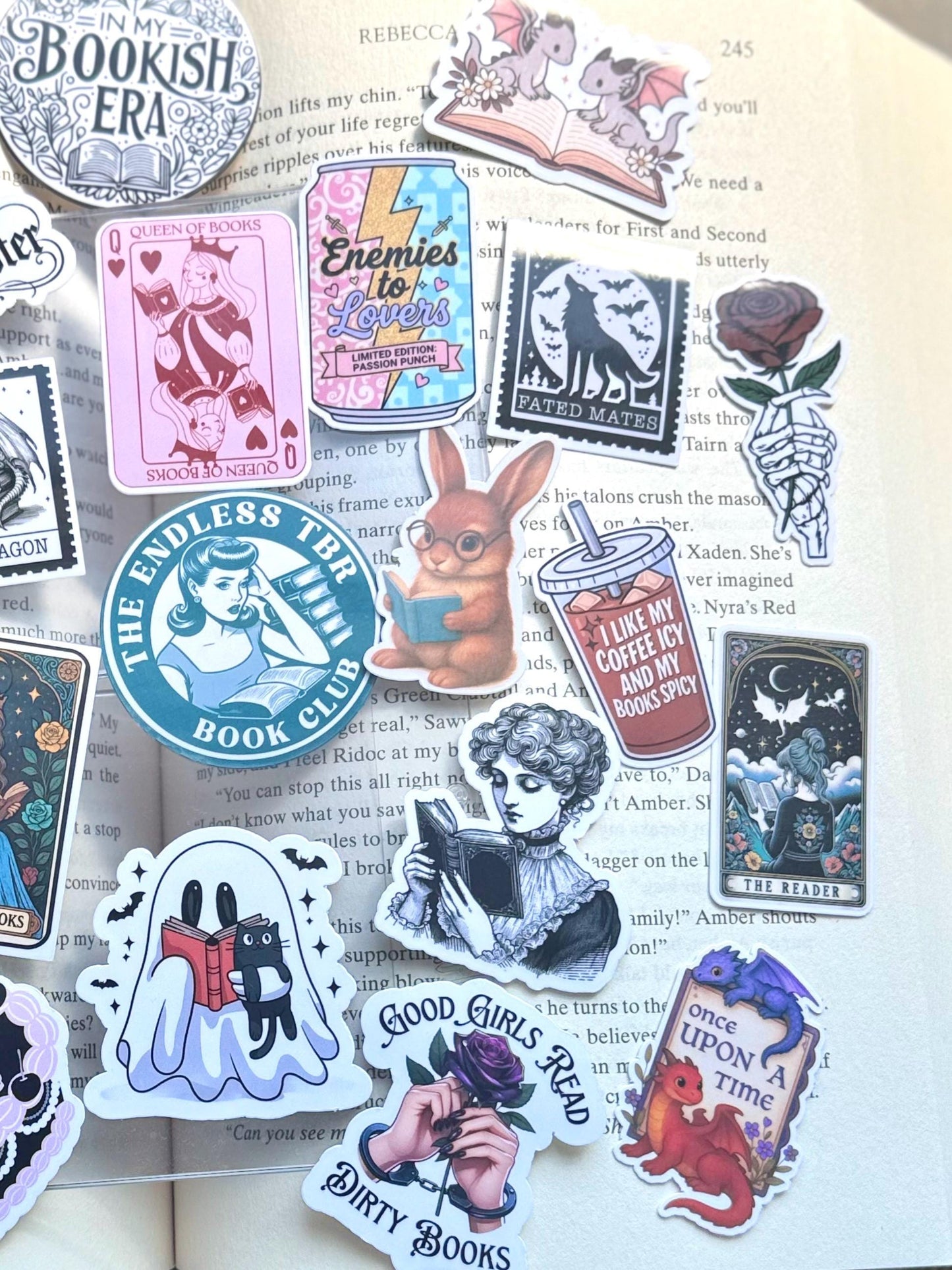 Bookish mini sticker surprise pack, bookish kindle sticker bundle, smut bundle, fantasy sticker bundle
