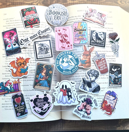 Bookish mini sticker surprise pack, bookish kindle sticker bundle, smut bundle, fantasy sticker bundle