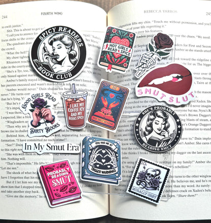 Bookish mini sticker surprise pack, bookish kindle sticker bundle, smut bundle, fantasy sticker bundle