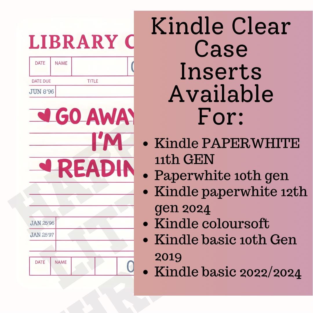 Kindle Insert Clear Case, go away I’m reading, fall kindle insert, kindle insert, kindle skin, kindle Paperwhite, cute kindle accessory