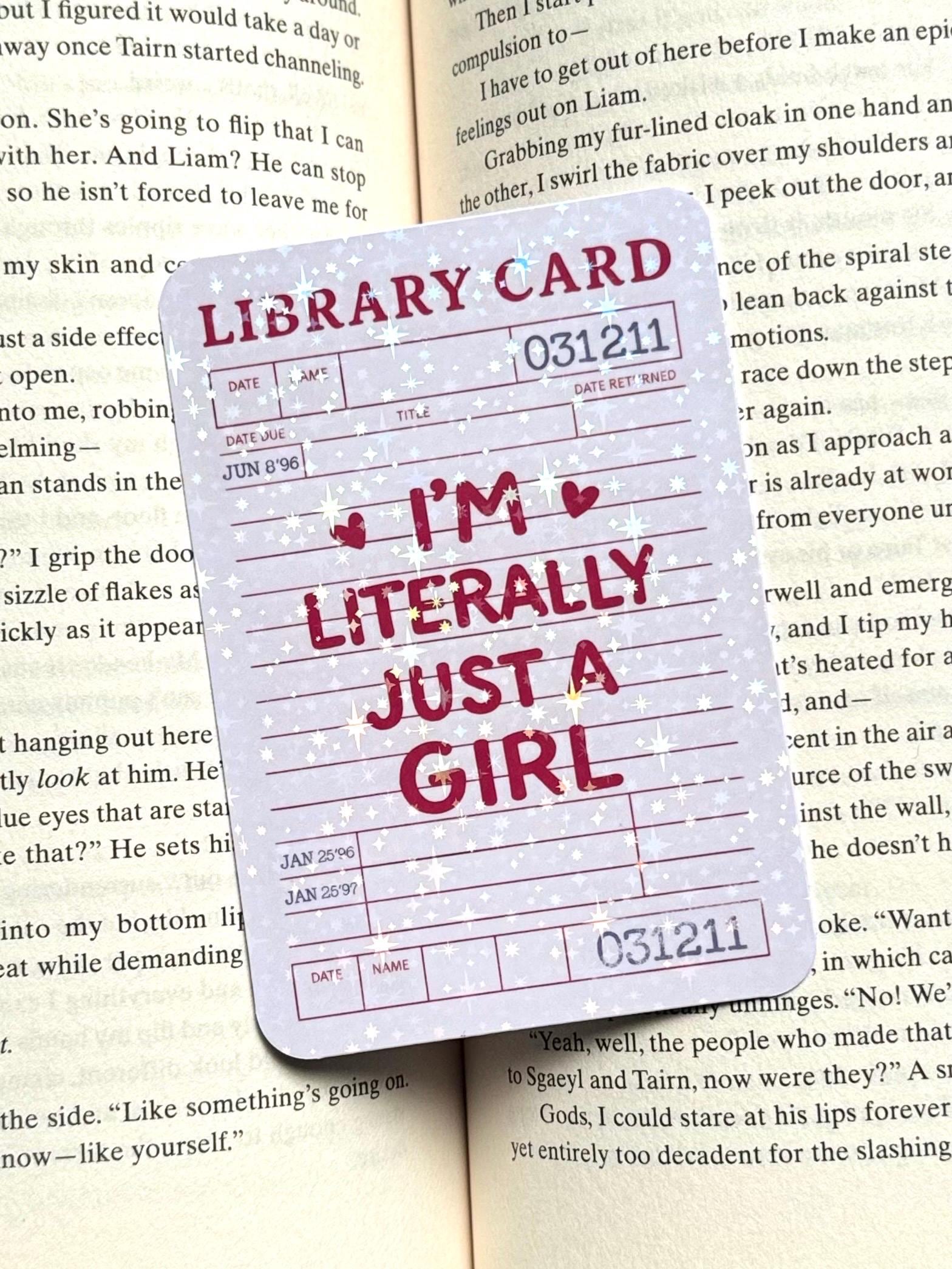 Libary card Bookmark, Star holographic Bookmark, Bookish Gifts for Readers, Handmade Bookmark,