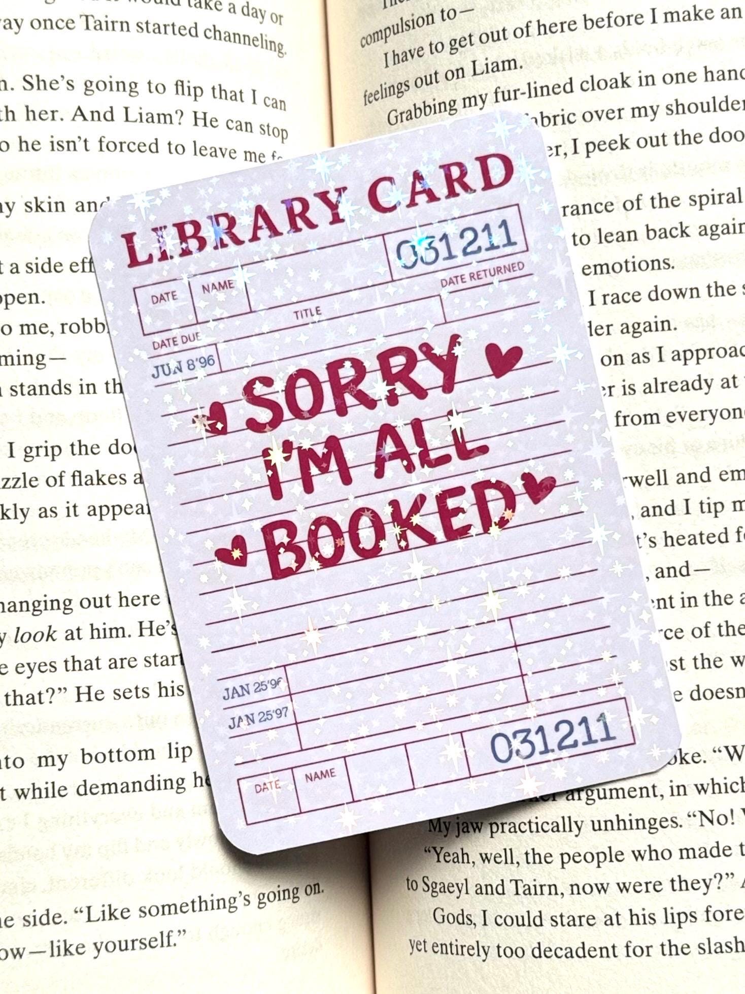 Libary card Bookmark, Star holographic Bookmark, Bookish Gifts for Readers, Handmade Bookmark,