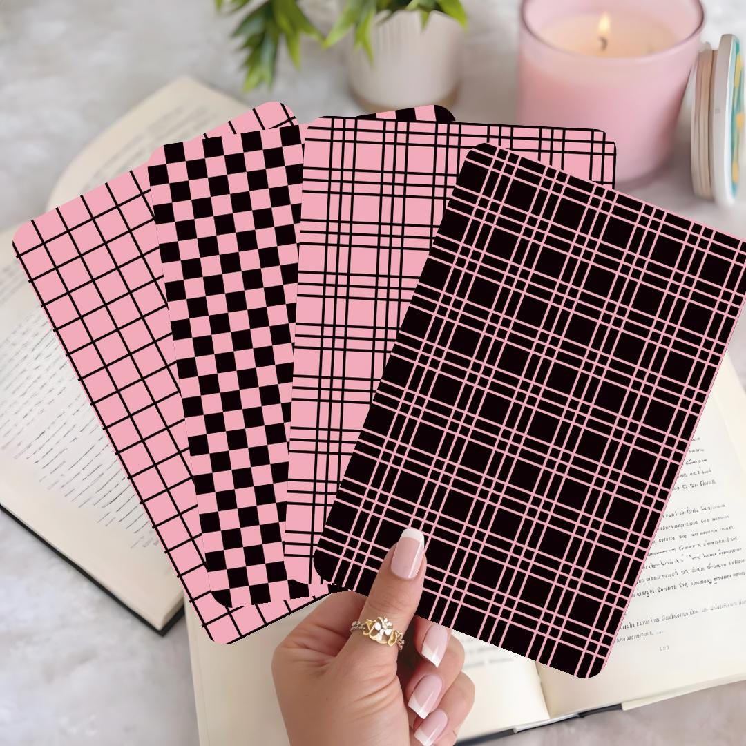 Kindle Clear Case Insert, check kindle insert, pink kindle, Paperwhite, Oasis, Kindle Cover 11th, 12th Gen Accessories