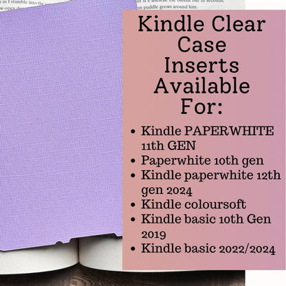 Kindle Clear Case Insert, check kindle insert, pink kindle, Paperwhite, Oasis, Kindle Cover 11th, 12th Gen Accessories