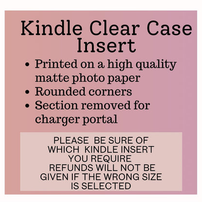 Pink kindle insert , Kindle Clear Case Insert, pink kindle, Paperwhite, Oasis, Kindle Cover 11th, 12th Gen Accessories