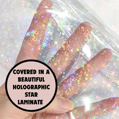 Libary card Bookmark, Star holographic Bookmark, Bookish Gifts for Readers, Handmade Bookmark,