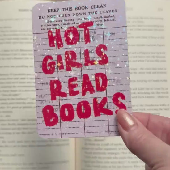 Libary card Bookmark, hot girls read books, Star holographic Bookmark, Bookish Gifts for Readers, Handmade Bookmark,