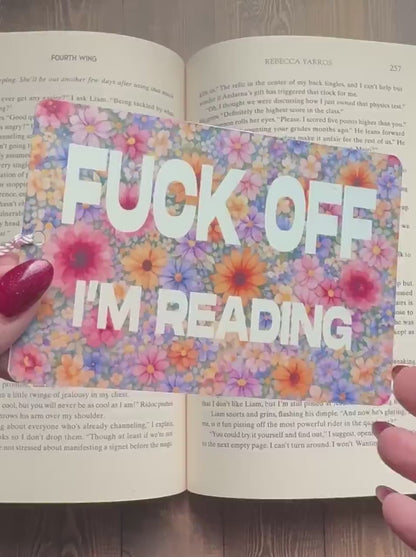 Fuck off im reading Bookmark, sassy bookmark, holographic bookmark, Bookmark, Bookish Gifts for Readers, Handmade Bookmark,