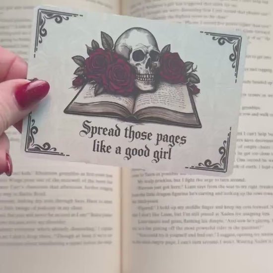 Spread those pages like a good girl bookmark, Dark romance bookmark, Tarot card Bookmark, smut bookmark, Gothic Bookmark