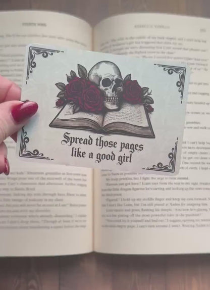 Spread those pages like a good girl bookmark, Dark romance bookmark, Tarot card Bookmark, smut bookmark, Gothic Bookmark