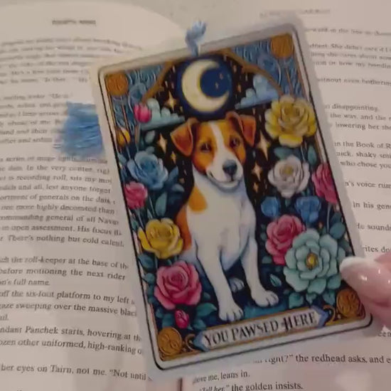 Jack Russell Tarot Card Bookmark with Tassel