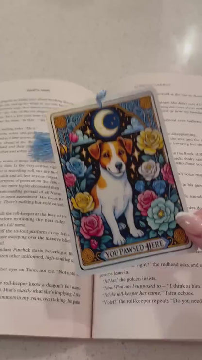 Jack Russell Tarot Card Bookmark with Tassel