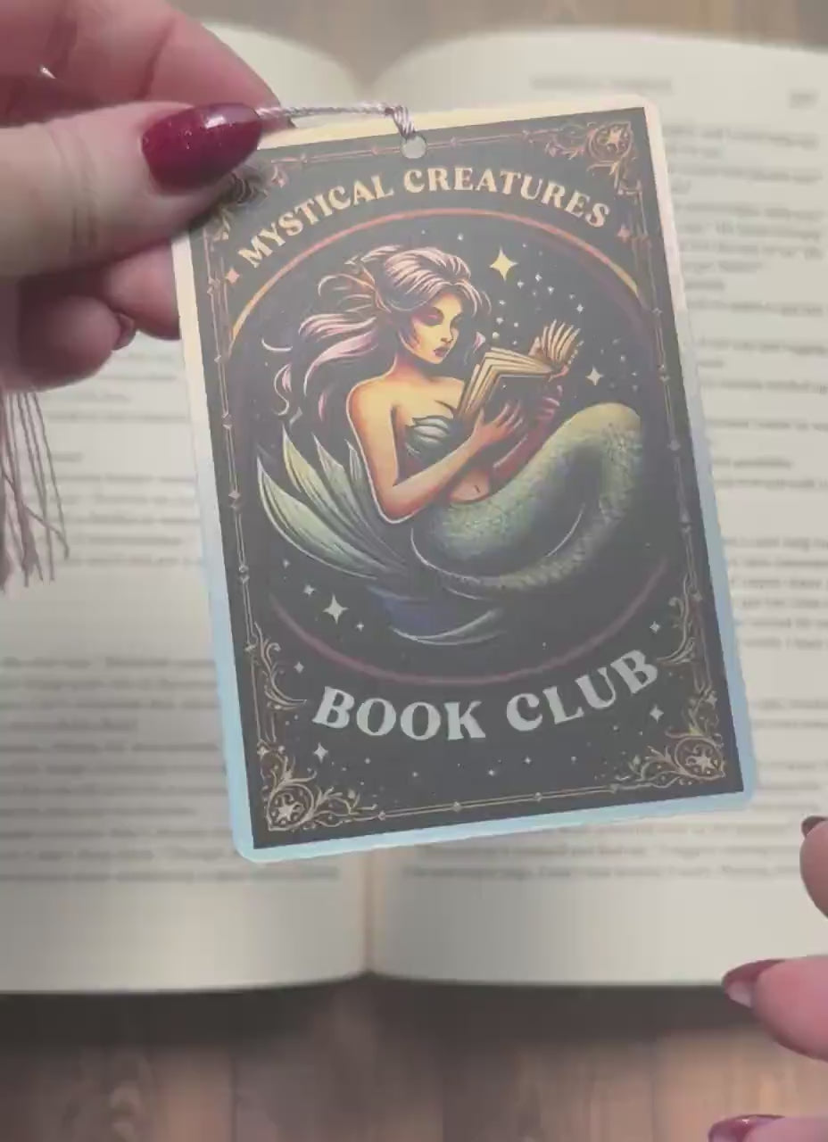 Mermaid bookmark, Tarot card Bookmark, holographic bookmark, Gothic Bookmark, Bookish Gifts for Readers, Handmade Bookmark,