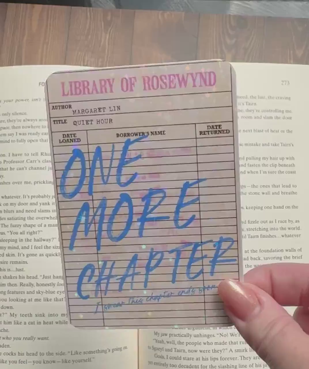Libary card Bookmark, one more chapter , Star holographic Bookmark, Bookish Gifts for Readers, Handmade Bookmark,