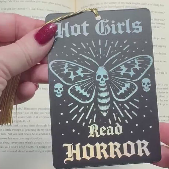 Hot girls read horror bookmark, Tarot card Bookmark, holographic bookmark, Gothic Bookmark, Bookish Gifts for Readers, Handmade Bookmark,