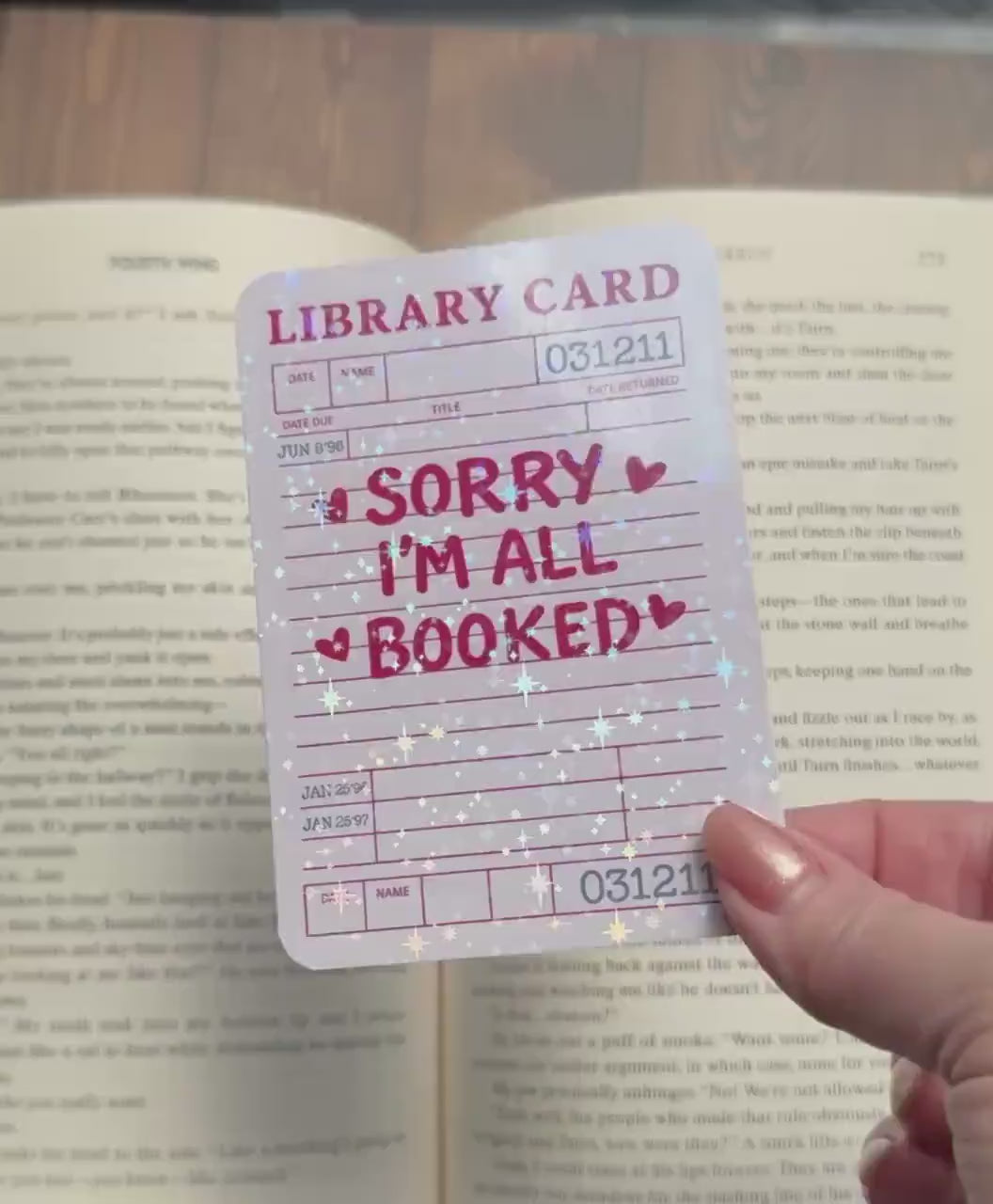 Libary card Bookmark, Star holographic Bookmark, Bookish Gifts for Readers, Handmade Bookmark,