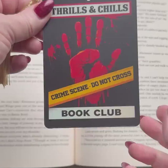 Thrills and chills bookmark, Tarot card Bookmark, true crime bookmark, Gothic Bookmark, Bookish Gifts for Readers, Handmade Bookmark