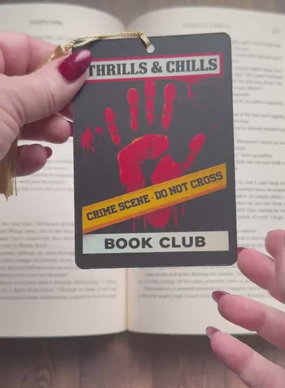 Thrills and chills bookmark, Tarot card Bookmark, true crime bookmark, Gothic Bookmark, Bookish Gifts for Readers, Handmade Bookmark
